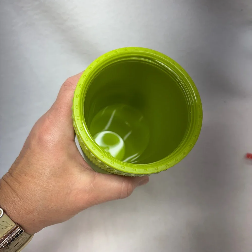 Grinch Studded Tumbler Reusable Cup with Lid and Straw Christmas Holiday Gift‎